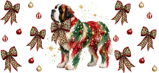 Christmas Dog UV DTF Cup Wrap for 16oz Libbey KA-15068