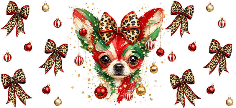 Christmas Dog UV DTF Cup Wrap for 16oz Libbey KA-15069