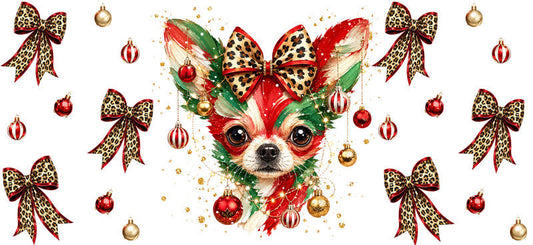 Christmas Dog UV DTF Cup Wrap for 16oz Libbey KA-15069