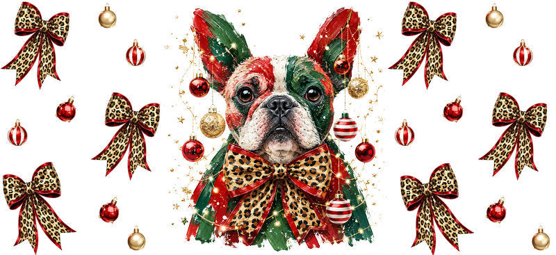 Christmas Dog UV DTF Cup Wrap for 16oz Libbey KA-15070
