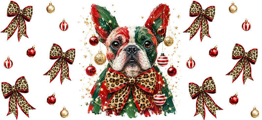 Christmas Dog UV DTF Cup Wrap for 16oz Libbey KA-15070