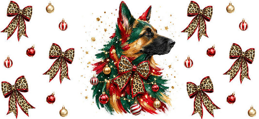 Christmas Dog UV DTF Cup Wrap for 16oz Libbey KA-15071