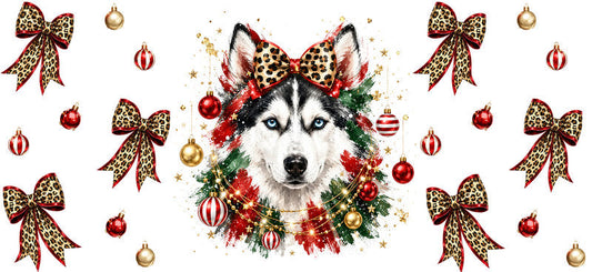 Christmas Dog UV DTF Cup Wrap for 16oz Libbey KA-15074