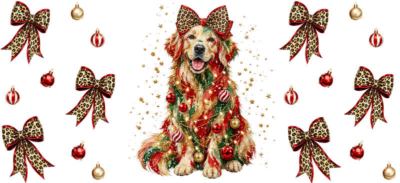 Christmas Dog UV DTF Cup Wrap for 16oz Libbey KA-15075