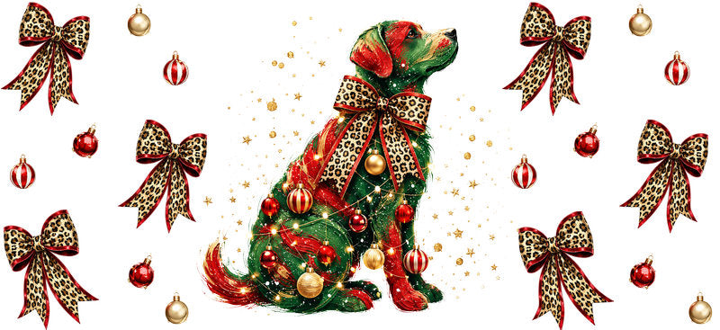 Christmas Dog UV DTF Cup Wrap for 16oz Libbey KA-15076
