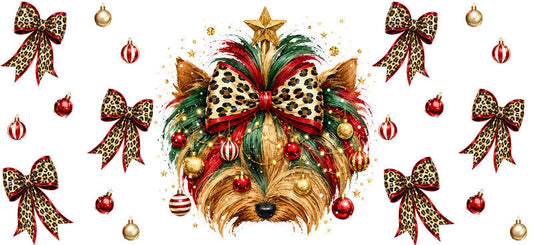 Christmas Dog UV DTF Cup Wrap for 16oz Libbey KA-15078