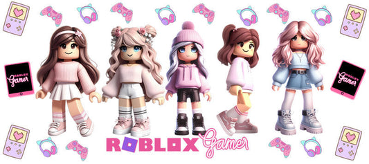 Pink Gamer Girls UV DTF Cup Wrap for 16oz KA-15250