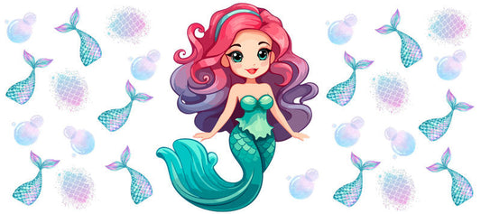 Cute Mermaid UV DTF Cup Wrap for 16oz KA-15251