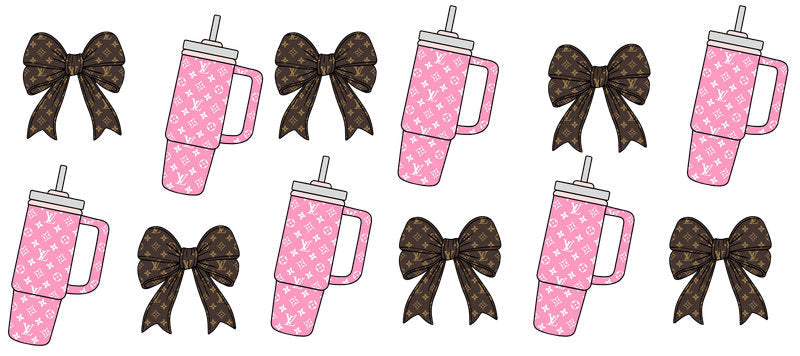 Tumbler Bow UV DTF Cup Wrap for 16oz KA-15253