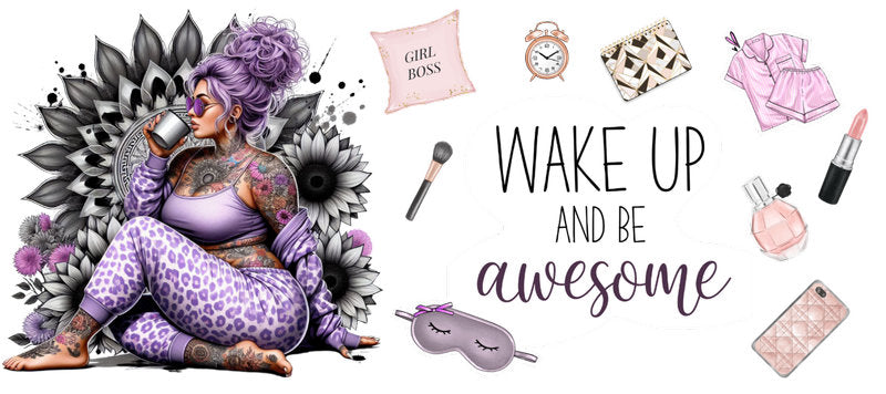 Be Awesome Floral UV DTF Cup Wrap for 16oz KA-15285