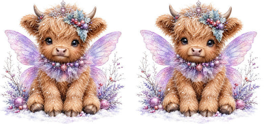 Christmas Highland Cow UV DTF Cup Wrap for 16oz Libbey KA-15403