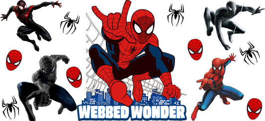 Superhero Web Adventure UV DTF Cup Wrap for 16oz Libbey Glass KA-15847