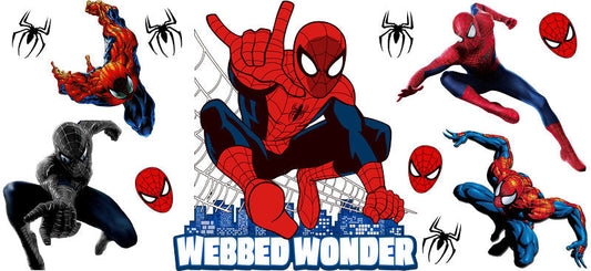 Superhero Web Adventure UV DTF Cup Wrap for 16oz Libbey Glass KA-15881
