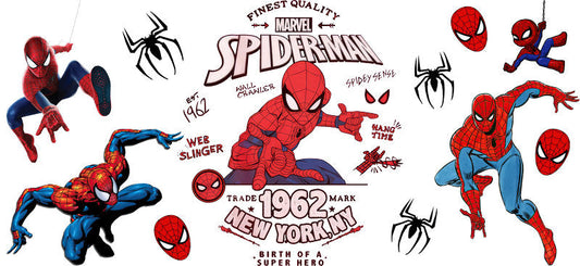 Superhero Web Adventure UV DTF Cup Wrap for 16oz Libbey Glass KA-15898