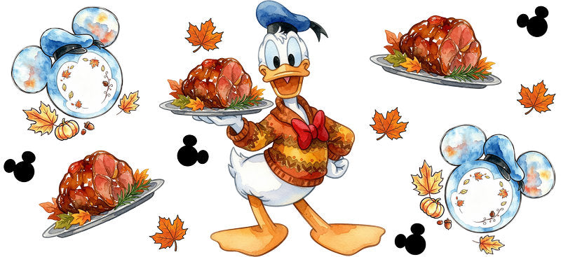 Thanksgiving Turkey UV DTF Cup Wrap for 16oz Libbey Glass KA-16037