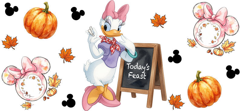 Fall Chalkboard Autumn UV DTF Cup Wrap for 16oz Libbey Glass KA-16069