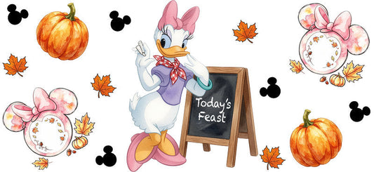 Fall Chalkboard Autumn UV DTF Cup Wrap for 16oz Libbey Glass KA-16069