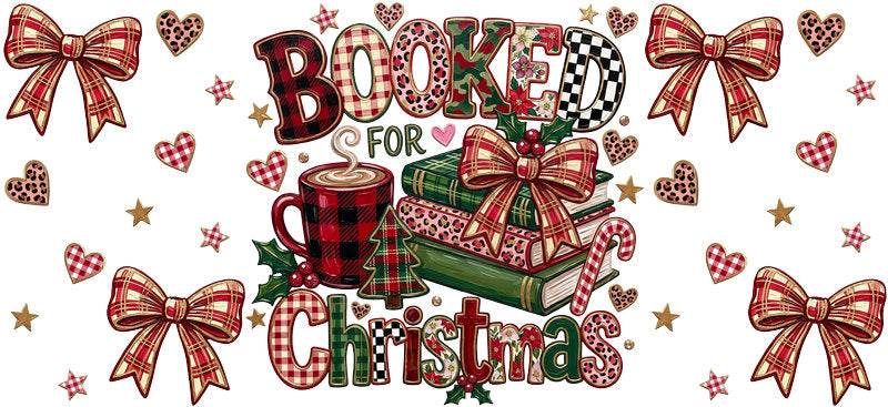 Christmas Holiday UV DTF Cup Wrap for 18oz Libbey Glass with Festive Seasonal Design