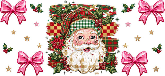 Christmas Holiday UV DTF Cup Wrap for 37oz Libbey Glass with Festive Seasonal Design