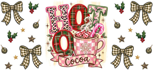 Christmas Holiday UV DTF Cup Wrap for 45oz Libbey Glass with Festive Seasonal Design
