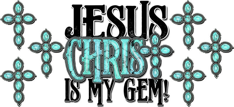 Jesus Christ Gem Christian Faith Design UV DTF Cup Wrap for 16oz Libbey Glass KA-16350
