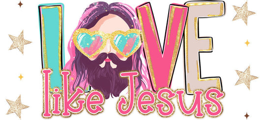 Love Like Jesus Christian Faith Design UV DTF Cup Wrap for 16oz Libbey Glass KA-16378