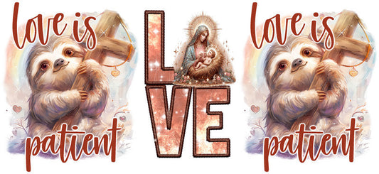Love Is Patient Christian Faith UV DTF Cup Wrap for 16oz Libbey Glass KA-16411