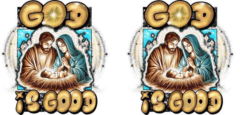 God Is Good Christian Faith UV DTF Cup Wrap for 16oz Libbey Glass KA-16425