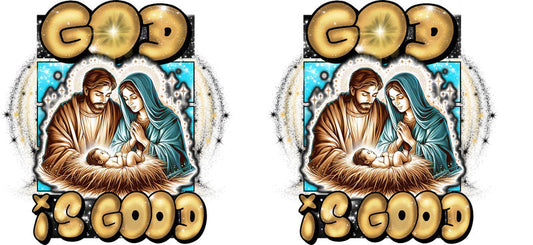 God Is Good Christian Faith UV DTF Cup Wrap for 16oz Libbey Glass KA-16425