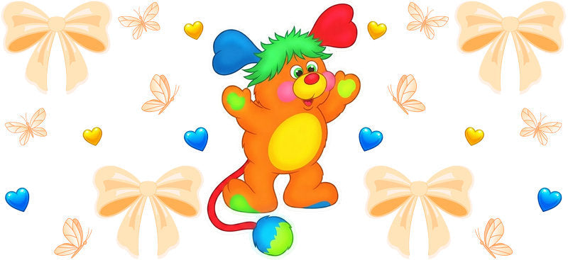 Cute Colorful Bears UV DTF Cup Wrap for 16oz Libbey Glass KA-16438