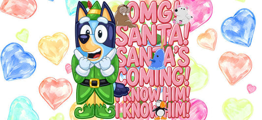 Santa Is Coming Christmas UV DTF Cup Wrap for 16oz Libbey Glass KA-16458