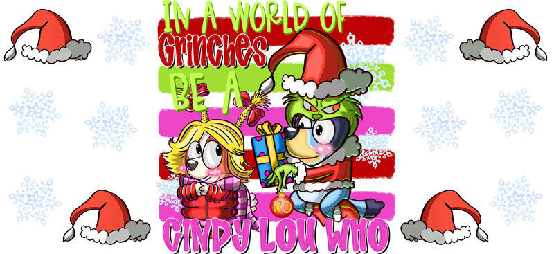 Grinchmas Christmas UV DTF Cup Wrap for 16oz Libbey Glass KA-16461