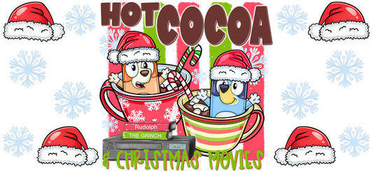 Hot Cocoa Christmas UV DTF Cup Wrap for 16oz Libbey Glass KA-16462