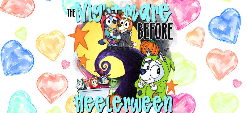 Heelerween Halloween UV DTF Cup Wrap for 16oz Libbey Glass KA-16464