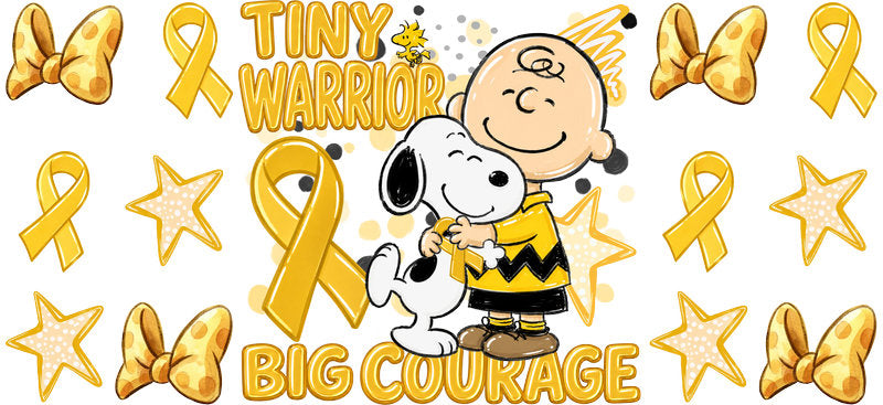 Tiny Warrior Big Courage UV DTF Cup Wrap for 16oz Libbey Glass KA-16478