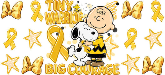 Tiny Warrior Big Courage UV DTF Cup Wrap for 16oz Libbey Glass KA-16478