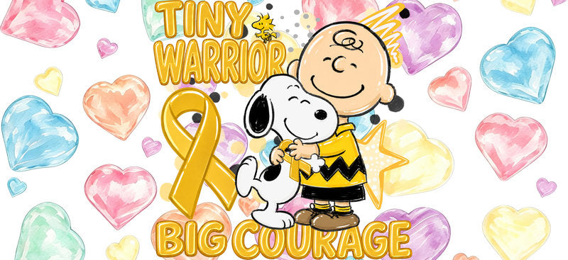 Tiny Warrior Big Courage UV DTF Cup Wrap for 16oz Libbey Glass KA-16479