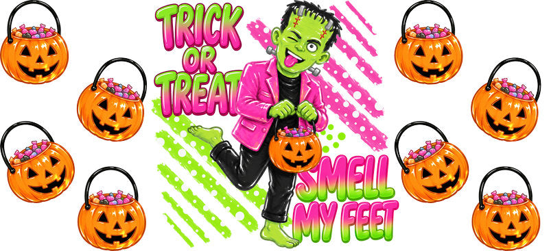 Trick or Treat Halloween UV DTF Cup Wrap for 16oz Libbey Glass KA-16480