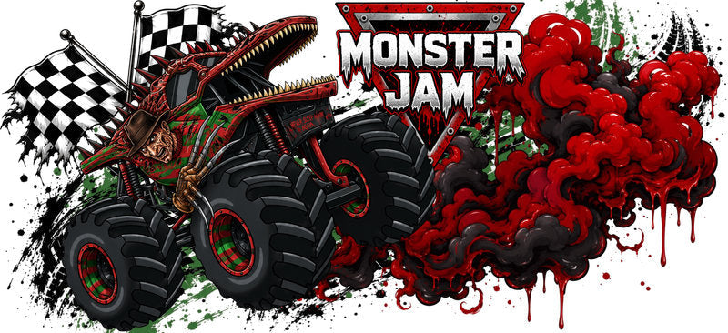 Dragon Monster Truck UV DTF Cup Wrap for 16oz Libbey Glass KA-16502