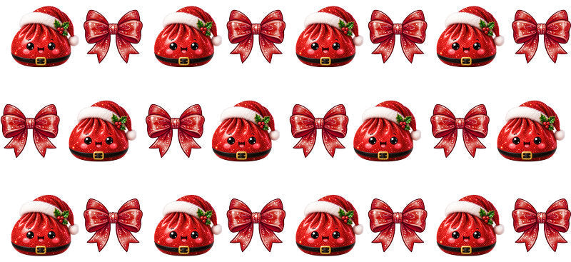 Christmas Dumpling UV DTF Cup Wrap for 16oz Libbey Glass KA-16604