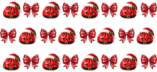 Christmas Dumpling UV DTF Cup Wrap for 16oz Libbey Glass KA-16604