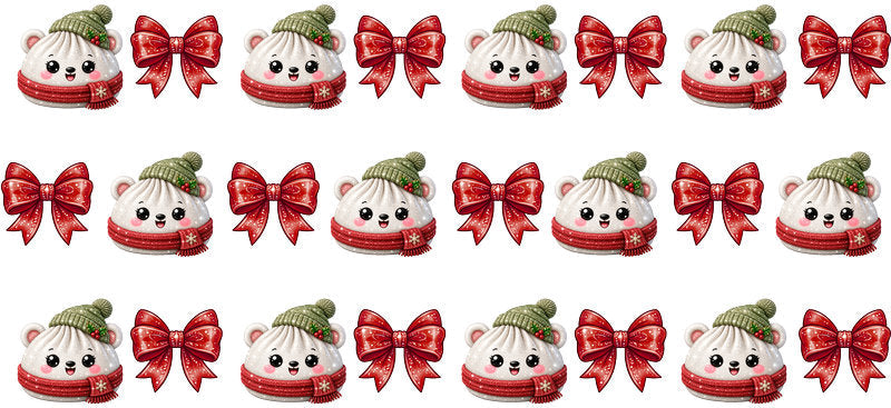 Christmas Dumpling UV DTF Cup Wrap for 16oz Libbey Glass KA-16607