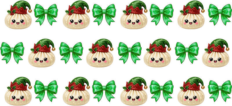 Christmas Dumpling UV DTF Cup Wrap for 16oz Libbey Glass KA-16608