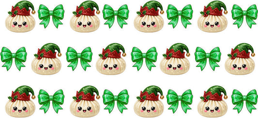 Christmas Dumpling UV DTF Cup Wrap for 16oz Libbey Glass KA-16608