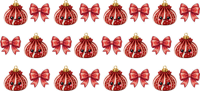 Christmas Dumpling UV DTF Cup Wrap for 16oz Libbey Glass KA-16613