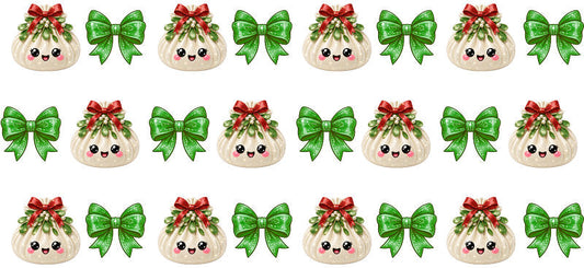 Christmas Dumpling UV DTF Cup Wrap for 16oz Libbey Glass KA-16615