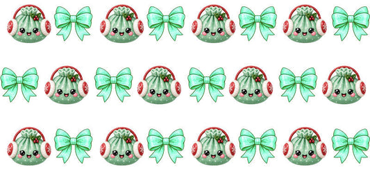 Christmas Dumpling UV DTF Cup Wrap for 16oz Libbey Glass KA-16617