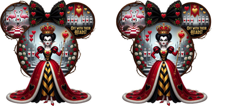 Red Queen Hearts UV DTF Cup Wrap for 16oz Libbey Glass KA-16665
