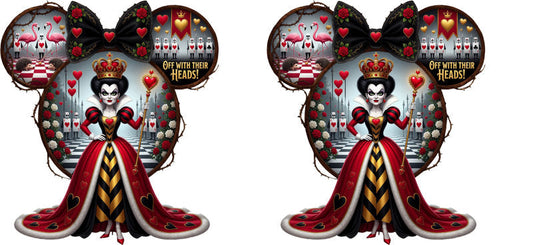 Red Queen Hearts UV DTF Cup Wrap for 16oz Libbey Glass KA-16665
