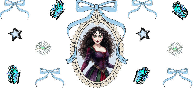 Dark Witch Portrait UV DTF Cup Wrap for 16oz Libbey Glass KA-16688